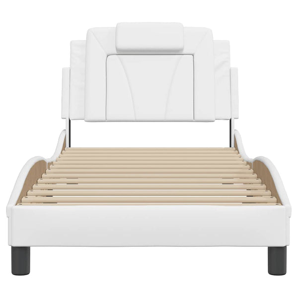 Bettgestell Viana 80x200 cm Weiß Kunstleder