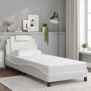 Bettgestell Viana 80x200 cm Weiß Kunstleder