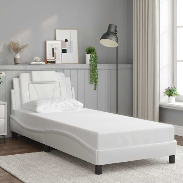 Bettgestell Viana 80x200 cm Weiß Kunstleder