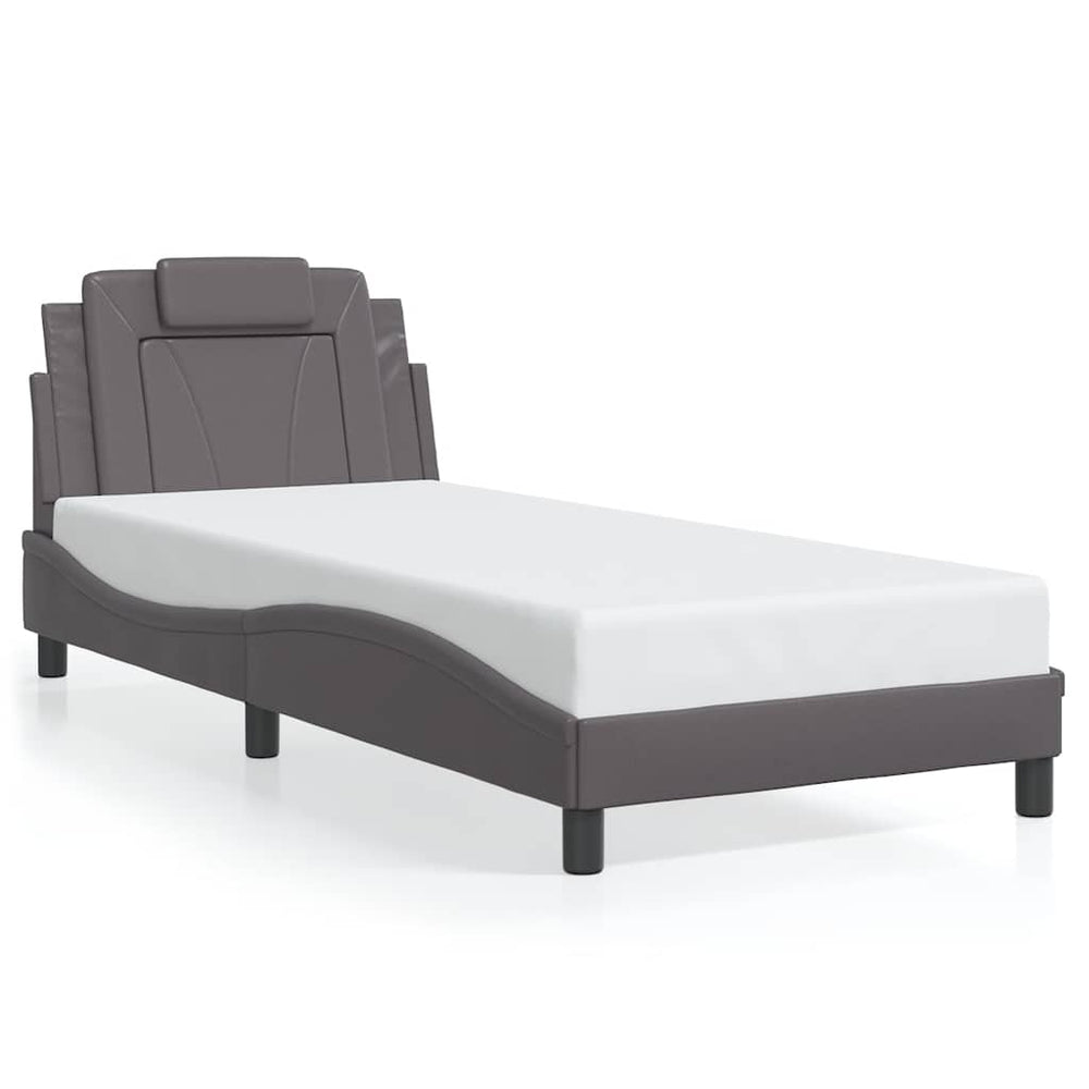 Bettgestell Viana Grau 80x200 cm Kunstleder