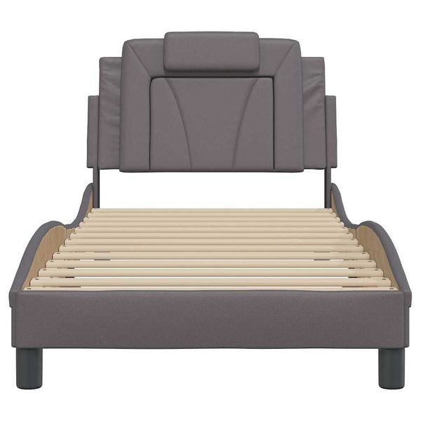 vidaXL Cadre de lit « Viana » sans matelas, gris 80x200 cm, similicuir
