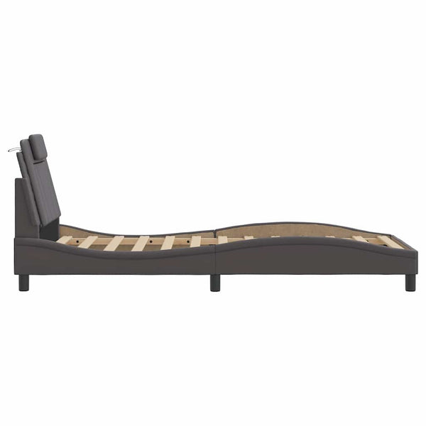 vidaXL Cadre de lit « Viana » sans matelas, gris 80x200 cm, similicuir
