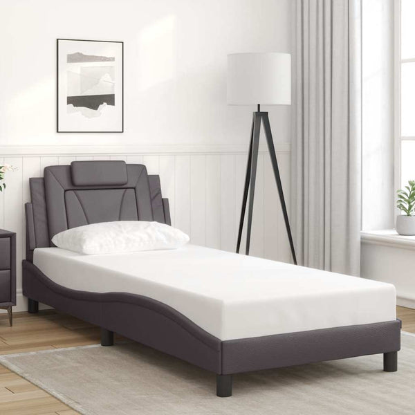 vidaXL Cadre de lit « Viana » sans matelas, gris 80x200 cm, similicuir
