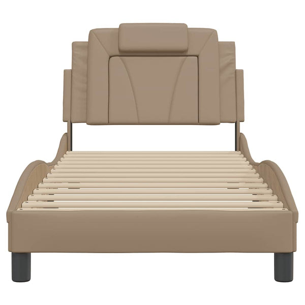 vidaXL Cadre de lit « Viana » sans matelas marron cappuccino 80x200 cm similicuir