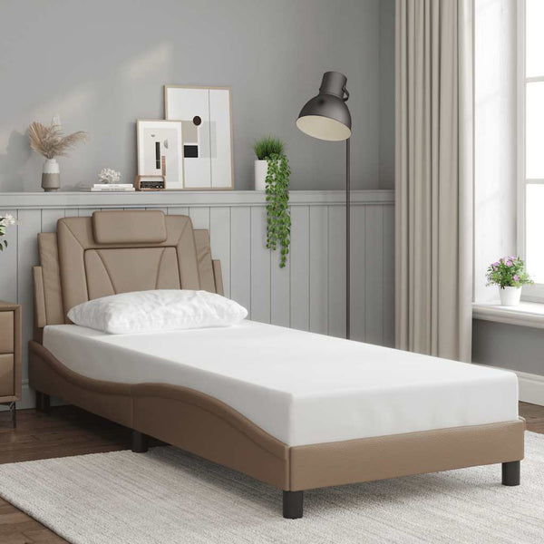 vidaXL Cadre de lit « Viana » sans matelas marron cappuccino 80x200 cm similicuir