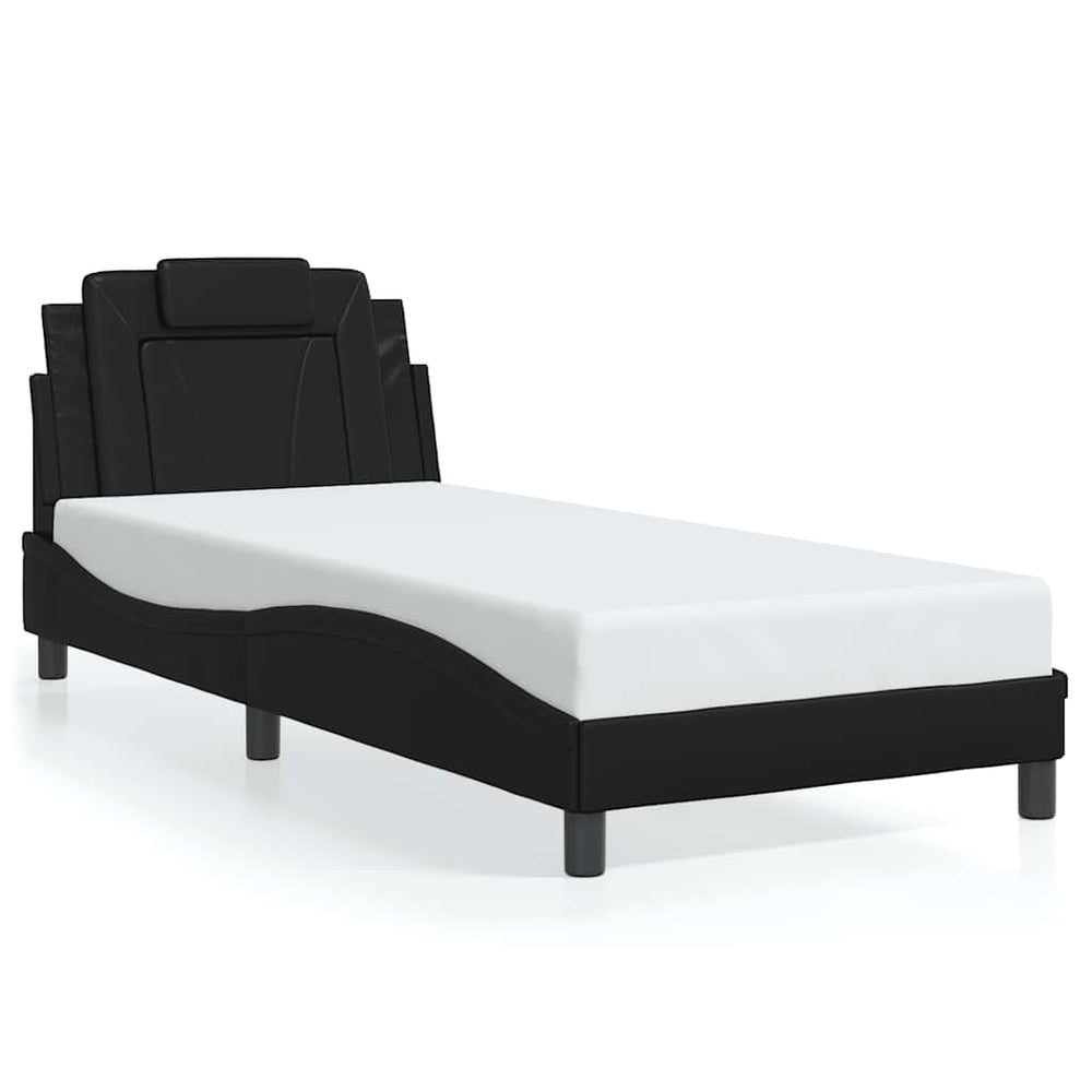 vidaXL Bed Frame "Viana" Without Mattress Black 90x190 cm Faux Leather