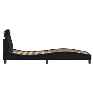 vidaXL Cadre de lit « Viana » sans matelas Noir 90x190 cm Similicuir