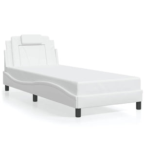 Bettgestell Viana 90x190 cm Weiß Kunstleder
