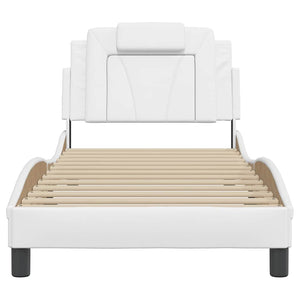 Bettgestell Viana 90x190 cm Weiß Kunstleder