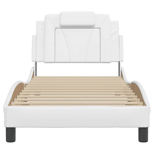 Bettgestell Viana 90x190 cm Weiß Kunstleder