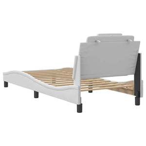 Bettgestell Viana 90x190 cm Weiß Kunstleder