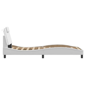 Bettgestell Viana 90x190 cm Weiß Kunstleder
