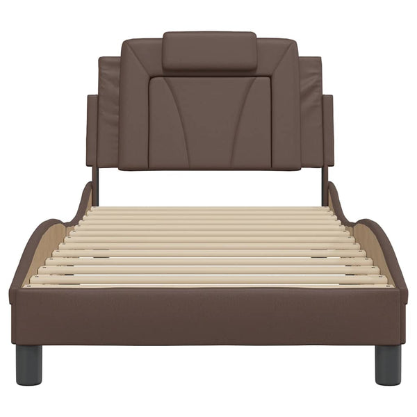 Bettgestell Viana Braun 90x190 cm Kunstleder