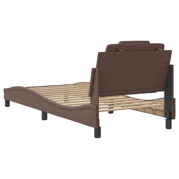 Bettgestell Viana Braun 90x190 cm Kunstleder