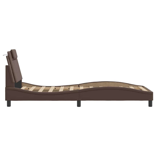 Bettgestell Viana Braun 90x190 cm Kunstleder