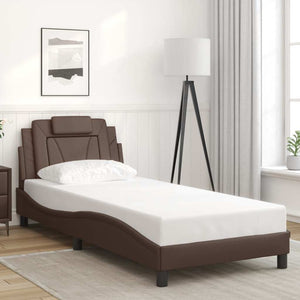 Bettgestell Viana Braun 90x190 cm Kunstleder