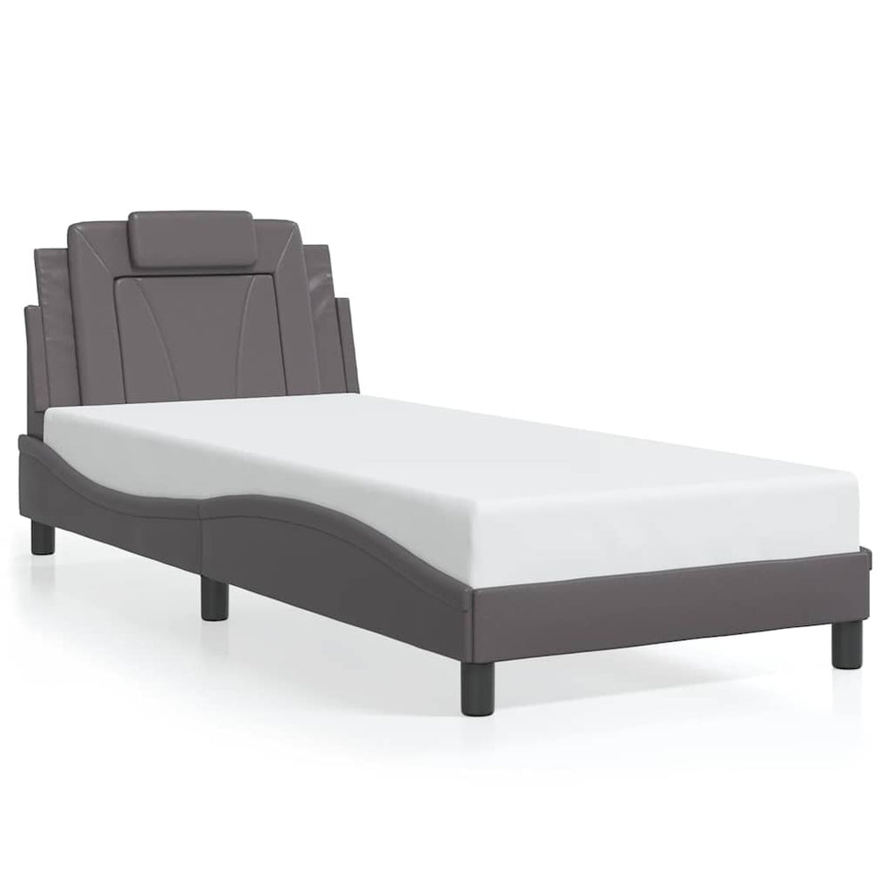 Bettgestell Viana Grau 90x190 cm Kunstleder
