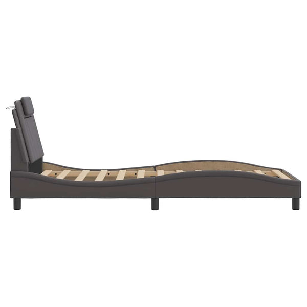 vidaXL Cadre de lit "Viana" sans matelas gris 90x190 cm similicuir