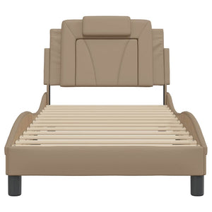 vidaXL Cadre de lit « Viana » sans matelas marron cappuccino 90x190 cm en similicuir