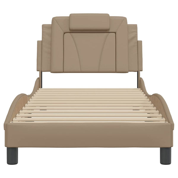 vidaXL Cadre de lit « Viana » sans matelas marron cappuccino 90x190 cm en similicuir
