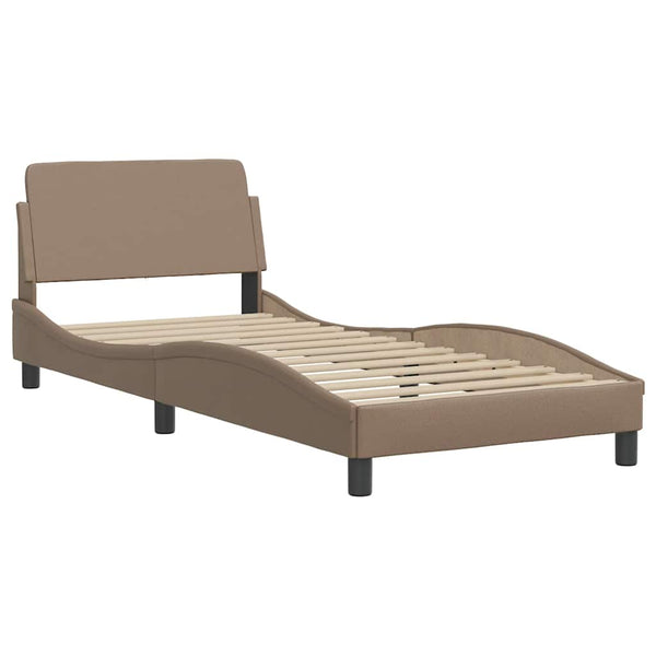 vidaXL Cadre de lit « Viana » sans matelas marron cappuccino 90x190 cm en similicuir