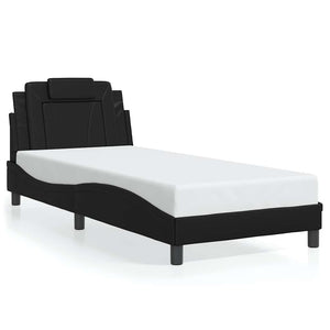 vidaXL Cadre de lit "Viana" sans matelas Noir 90x200 cm Cuir synthétique