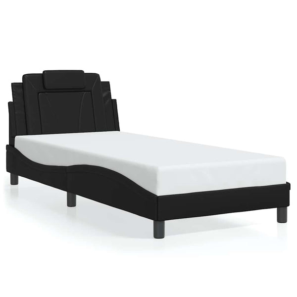 vidaXL Cadre de lit "Viana" sans matelas Noir 90x200 cm Cuir synthétique