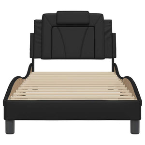 vidaXL Cadre de lit "Viana" sans matelas Noir 90x200 cm Cuir synthétique