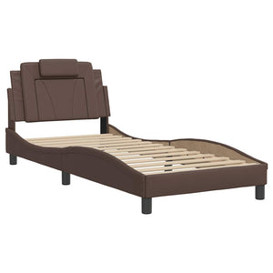 Bettgestell Viana Braun 90x200 cm Kunstleder