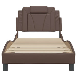 Bettgestell Viana Braun 90x200 cm Kunstleder