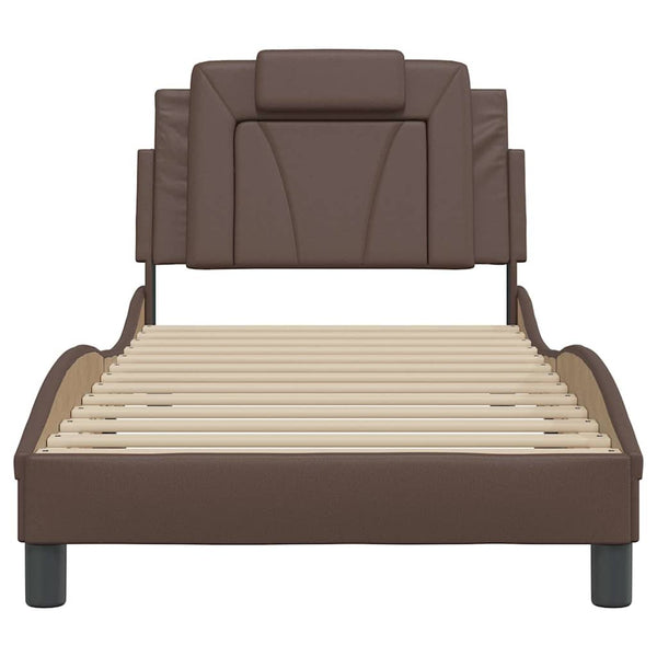 Bettgestell Viana Braun 90x200 cm Kunstleder