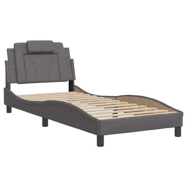 vidaXL Cadre de lit « Viana » sans matelas gris 90x200 cm en similicuir