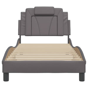 vidaXL Cadre de lit « Viana » sans matelas gris 90x200 cm en similicuir