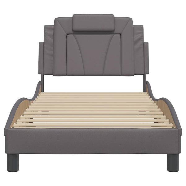 vidaXL Cadre de lit « Viana » sans matelas gris 90x200 cm en similicuir