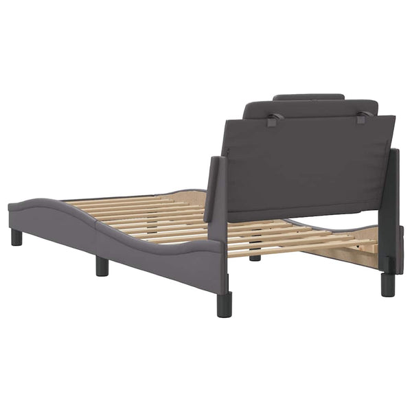 vidaXL Cadre de lit « Viana » sans matelas gris 90x200 cm en similicuir