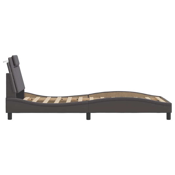 vidaXL Cadre de lit « Viana » sans matelas gris 90x200 cm en similicuir