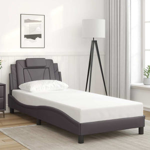vidaXL Cadre de lit « Viana » sans matelas gris 90x200 cm en similicuir