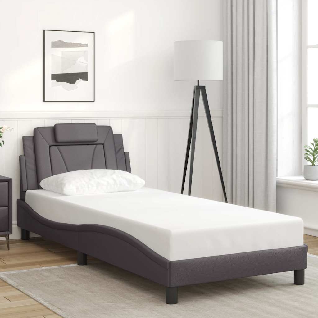vidaXL Cadre de lit « Viana » sans matelas gris 90x200 cm en similicuir