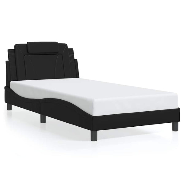 Bettgestell Viana 100x200 cm Kunstleder Schwarz