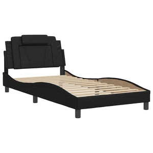 Bettgestell Viana 100x200 cm Kunstleder Schwarz
