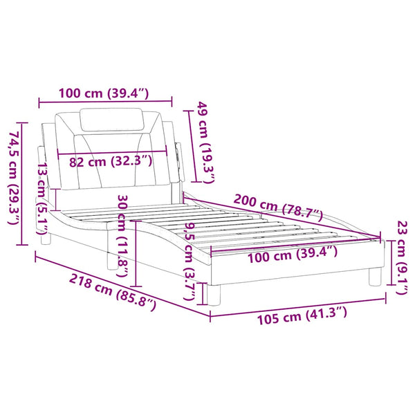 Bettgestell Viana 100x200 cm Kunstleder Schwarz