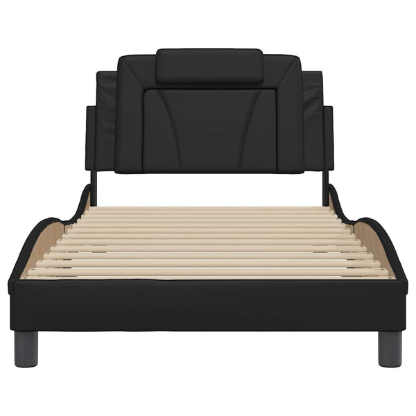 Bettgestell Viana 100x200 cm Kunstleder Schwarz