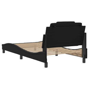 Bettgestell Viana 100x200 cm Kunstleder Schwarz