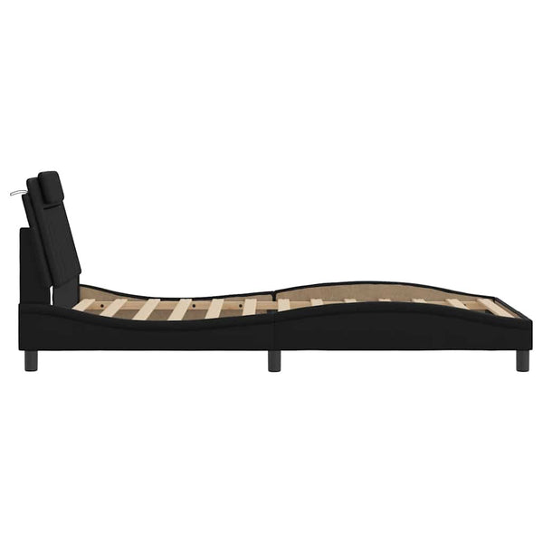 Bettgestell Viana 100x200 cm Kunstleder Schwarz