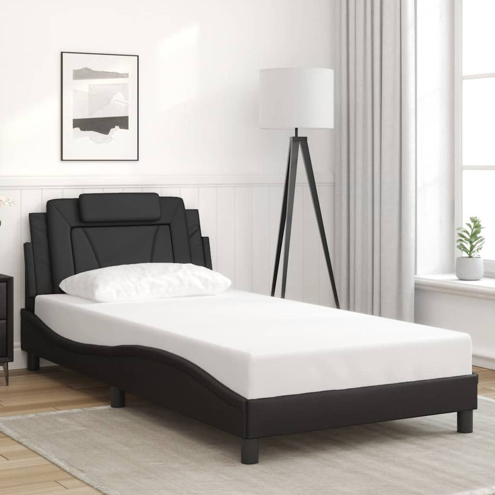 vidaXL Bed Frame "Viana" without Mattress Black 100x200 cm Faux Leather