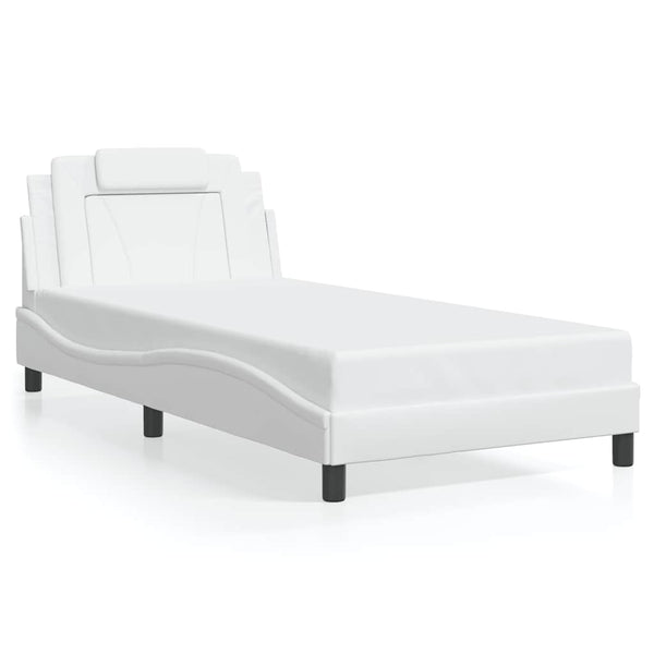 vidaXL Cadre de lit « Viana » sans matelas blanc 100x200 cm similicuir