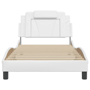 vidaXL Cadre de lit « Viana » sans matelas blanc 100x200 cm similicuir