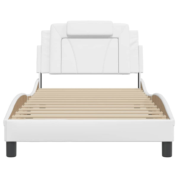 vidaXL Cadre de lit « Viana » sans matelas blanc 100x200 cm similicuir