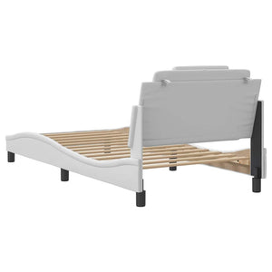 vidaXL Cadre de lit « Viana » sans matelas blanc 100x200 cm similicuir