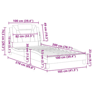 Bettgestell Viana Braun 100x200 cm Kunstleder